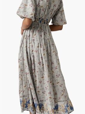Free People Lysette Light Blue Floral Maxi Dress XS